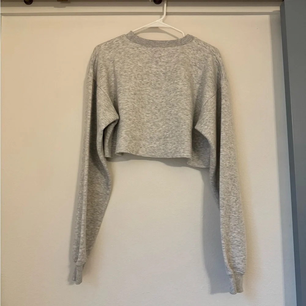 Pretty Little Things Gray Cropped Sweatshirt - Picture 7 of 8